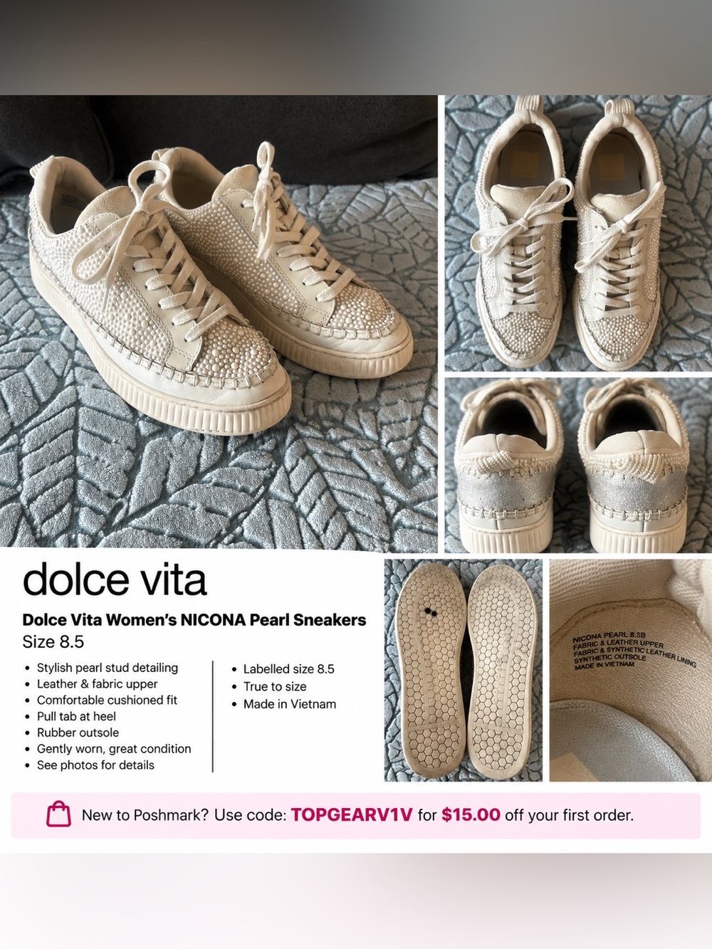 Dolce Vita Women's NICONA Pearl Sneakers
Size 8.5